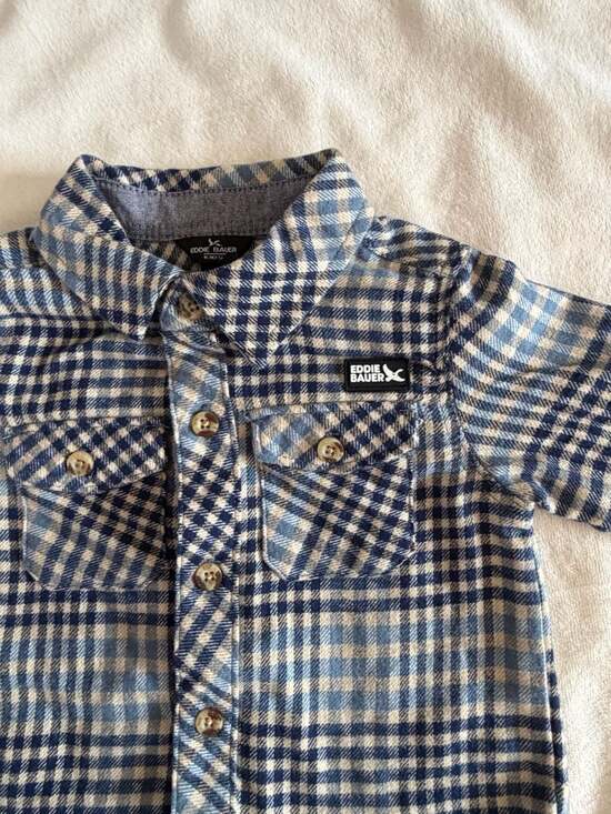 Eddie Bauer Boys Extra Soft Button Up Plaid Shirt - Picture 2 of 6